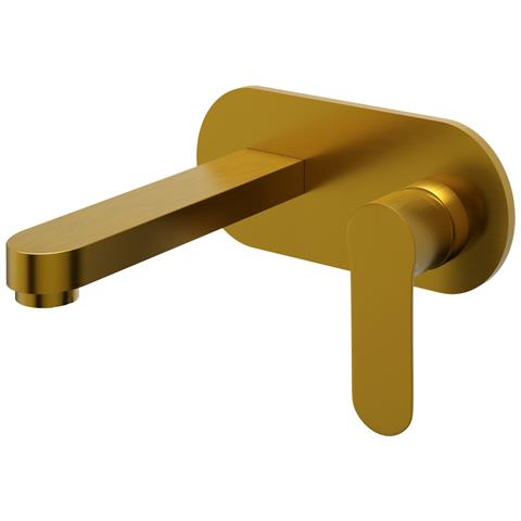 Miscelatore Lavabo Parete Oceania Ad Incasso Ottone Colore Oro Satinato - Foto 2