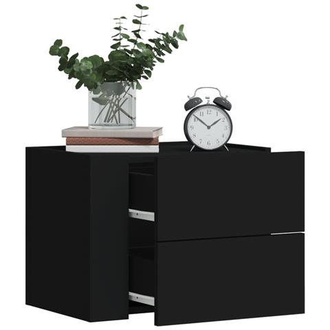 Comodino A Muro Nero 45x30x35 Cm - Foto 1