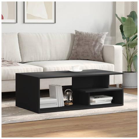 Tavolino Da Salotto Nero 102x55x35 Cm In Legno Multistrato - Foto 3