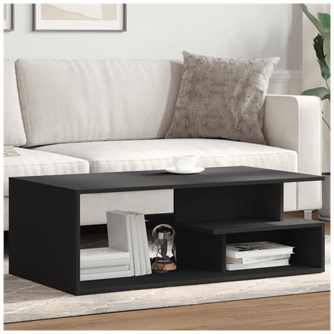 Tavolino Da Salotto Nero 102x55x35 Cm In Legno Multistrato - Foto 1