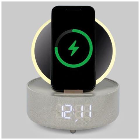 Specchio Lampada Orologio con Bluetooth 15W Colore Beige - Foto 1
