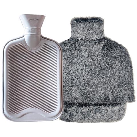 Set Di Borse Dell'acqua Calda In Peluche - Nero Sbiadito - Foto 1