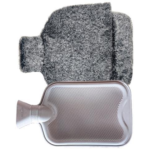 Set Di Borse Dell'acqua Calda In Peluche - Nero Sbiadito - Foto 3