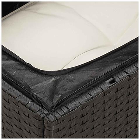 Set Divani da Giardino 11 pz con Cuscini in Polyrattan Nero - Foto 2