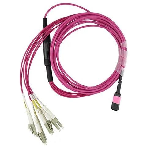 Alcatel-Nokia 3HE13896AA-5 kompatibles MPO-4xLC Multimode OM4 Patchkabel 5 cavo InfiniBand e in fibra ottica 5 m LC /APC Magenta - Foto 1