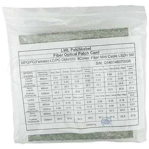 Alcatel-Nokia 3HE13896AA-5 kompatibles MPO-4xLC Multimode OM4 Patchkabel 5 cavo InfiniBand e in fibra ottica 5 m LC /APC Magenta - Foto 9