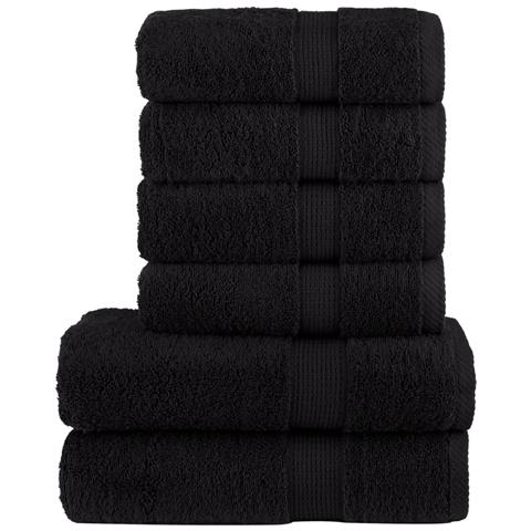 Set ASciugamani SOLUND 6 pz Neri 600 gsm - Foto 1