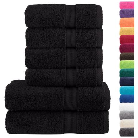 Set ASciugamani SOLUND 6 pz Neri 600 gsm - Foto 2