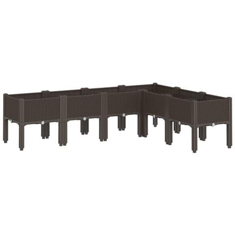 Fioriera Da Giardino Con Gambe Marrone 160x120x42 Cm In Pp - Foto 2