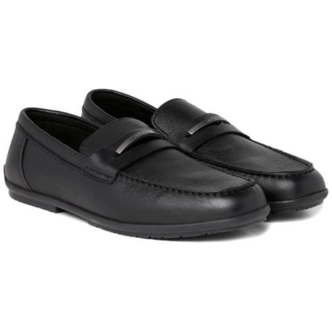 Driving Metal Bar Mocassino Pelle Scarpe Uomo Nero Eu 45, Hm0hm01473 Beh - Foto 1