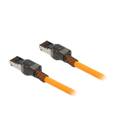 Cavo di rete RJ45 con funzione di ricerca porte USB Type-C Autotracciamento Cat. 6A S /FTP 5 m arancione - Foto 1