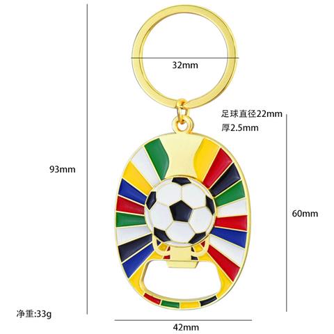 Portachiavi Uefa Euro 2024 - Portachiavi Apribottiglie Dorato - Foto 1