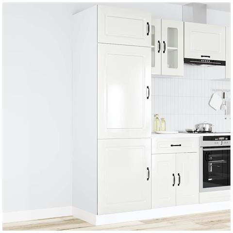 Armadio Da Cucina Kalmar Bianco Lucido In Legno Multistrato - Foto 1
