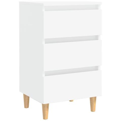 Lusso Casadino -  Comodino Con Gambe In Legno Massello Bianco 40x35x69 Cm - Foto 1