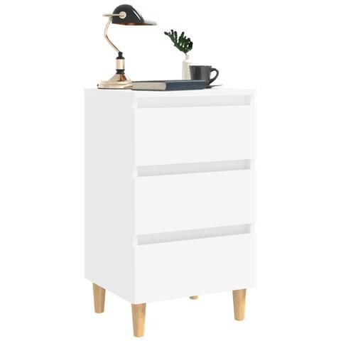 Lusso Casadino -  Comodino Con Gambe In Legno Massello Bianco 40x35x69 Cm - Foto 2