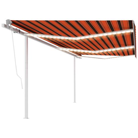 Tenda Automatica Con Sensore Vento E Led 6x3 M Arancio Marrone - Foto 2