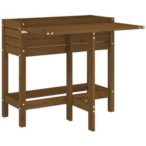 Lusso Casadino -  Fioriera Da Giardino Piano Pieghevole Ambra Legno Massello Pino - Foto 1