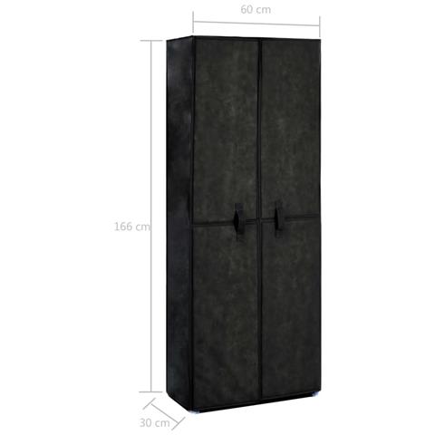 Scarpiera Nera 60x30x166 Cm In Tessuto - Foto 8