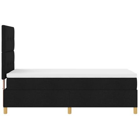 Letto con box spring con materasso & LED nero 80x200 cm in tessuto - Foto 9