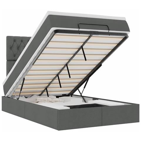 Struttura Letto Pouf con Materasso 120x200 cm in Tessuto - Foto 1