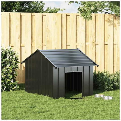 Casetta per Cani con Tetto 83x130x85 cm Acciaio Zincato - Foto 2