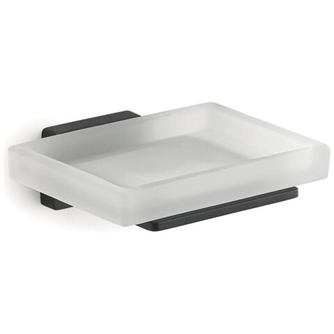 Portasapone Da Muro In Acciaio Inox E Cromall 4411 Serie Atena Nero Opaco - Foto 1