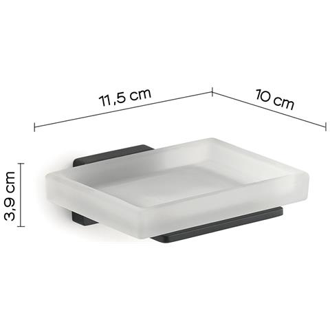 Portasapone Da Muro In Acciaio Inox E Cromall 4411 Serie Atena Nero Opaco - Foto 2