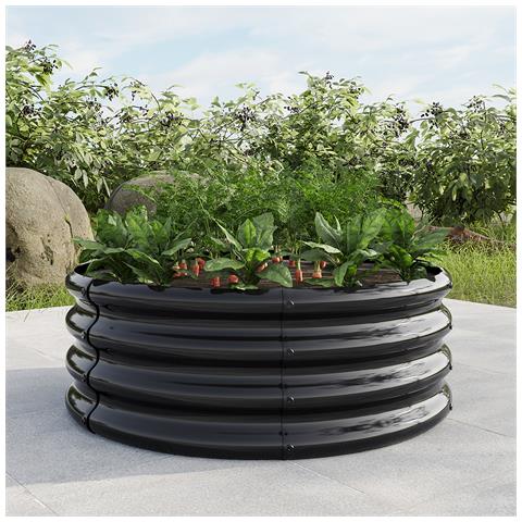 Aiuole Da Giardino All'aperto Rialzate Con Fioriera Zincata, Aiuole Rialzate Rotonde Di Libertà Per Orticoltura Verdure, Frutta, Fiori - Foto 1