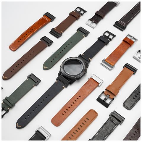 Cinturino In Pelle Premium Compatibile Con Garmin Fenix 8/7x / 3 - Elegante Cinturino Di Ricambio Black 20 Mm - Foto 4