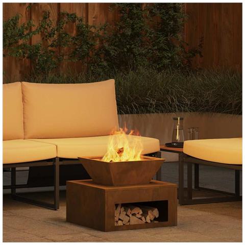 Focolare Ruggine 50 x 50 x 40 cm acciaio corten - Foto 2