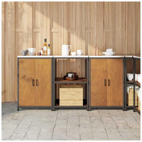 Set di Stoccaggio per Cucina 3 pcs Ruggine 180 x 50 x 92 cm - Foto 2