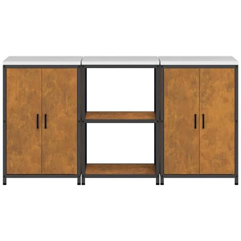 Set di Stoccaggio per Cucina 3 pcs Ruggine 180 x 50 x 92 cm - Foto 9