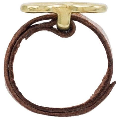 Anello In Oro Con Fibbia A Forma Di Cuore Regolabile In Pelle Marrone - Foto 2