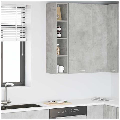 Armadio pensile Riga Grigio cemento 20 x 29,5 x 100 cm - Foto 2