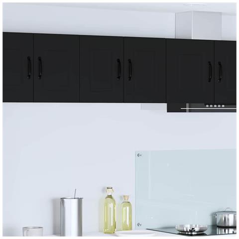 Pensile cucina con porta Nero 30 x 31 x 40 cm Legno multistrato - Foto 2