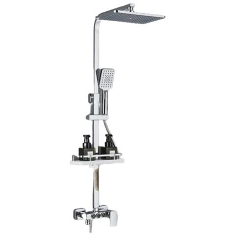 Colonna doccia, Blackswan, Tipo M223, modello cromato, con doccetta a 3 vie tipo SPA e bocca mobile nascosta, misura 116 cm - Foto 1