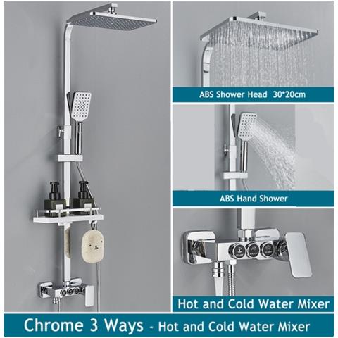 Colonna doccia, Blackswan, Tipo M223, modello cromato, con doccetta a 3 vie tipo SPA e bocca mobile nascosta, misura 116 cm - Foto 2