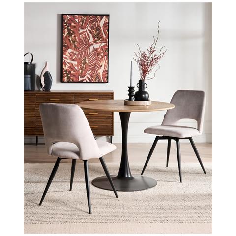 Set Di 2 Sedie Da Pranzo Hallett Velluto Beige Chiaro - Foto 1