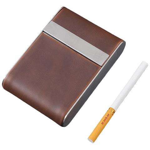 Portasigarette Medio In Pelle Pu Con Chiusura Magnetica - Contiene 20 Sigarette Slim Brown - Foto 1
