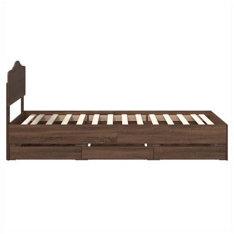 Struttura del letto con cassetto Rovere Marrone 90 x 190 cm - Foto 9