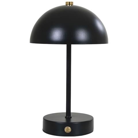 Lampada Da Tavolo Holt Ricaricabile In Metallo Nero E Ottone - Foto 1