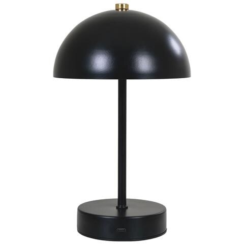 Lampada Da Tavolo Holt Ricaricabile In Metallo Nero E Ottone - Foto 2