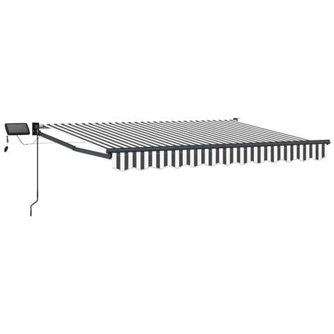 Tenda retrattile manuale con LED Antracite e Bianco 3,5 x 2,5 m - Foto 1