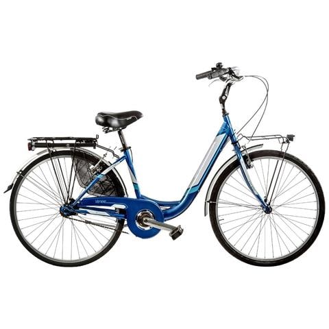 Bici Alluminio Da Donna Misura 26 X 1,75 Bicicletta Linea Venere City Bike Senza Cambio 1v Completa Di Accessori Luci A Led - 40 Blu - Foto 1