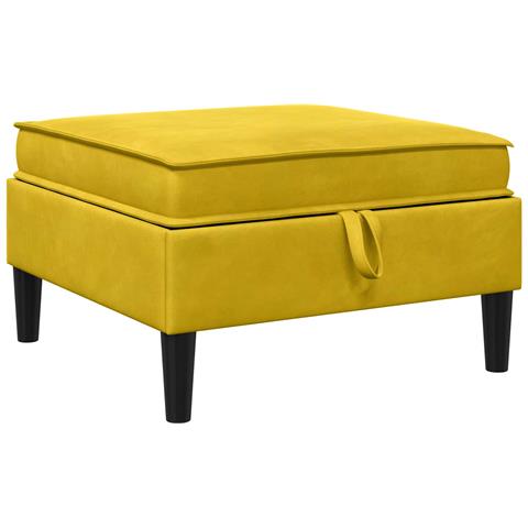 Pouf con Storage Giallo Velluto - Foto 1