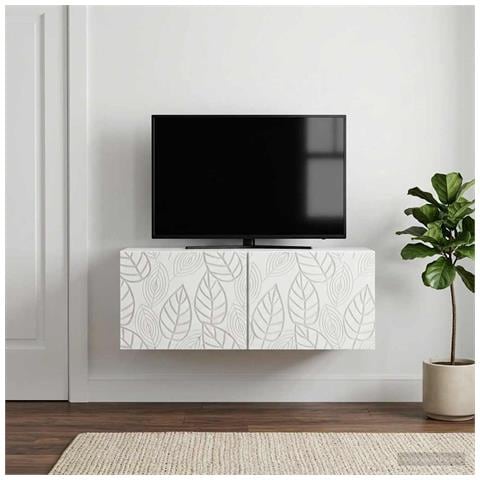 Mobile Porta TV da Muro 59,5 x 41 x 30 cm Bianco - Foto 2