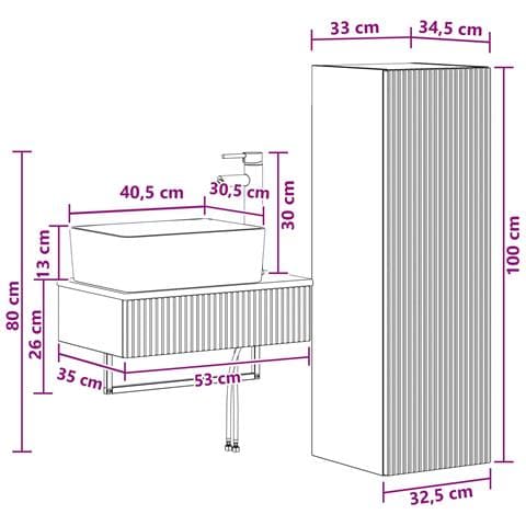 Set di mobili per il bagno 2 pz Rovere Sonoma - Foto 2