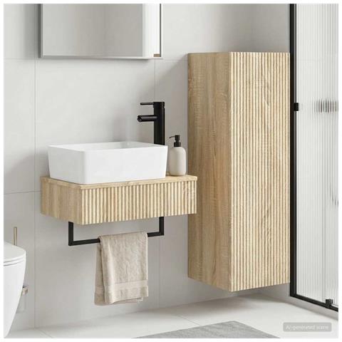 Set di mobili per il bagno 2 pz Rovere Sonoma - Foto 10