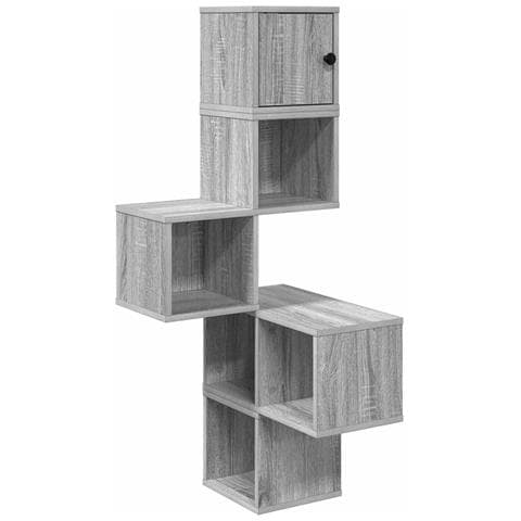 Mensola Angolare da Parete Sonoma grigio 48 x 48 x 120 cm - Foto 1
