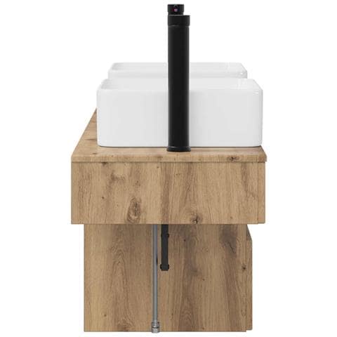 Set di mobili per il bagno 3 pz Rovere Artigianale - Foto 2